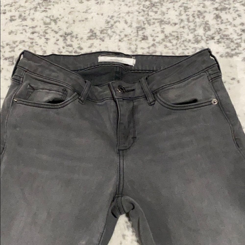 HIDDEN Grey Wash Skinny distressed Raw HEM JEANS size 27 - Picture 4 of 12